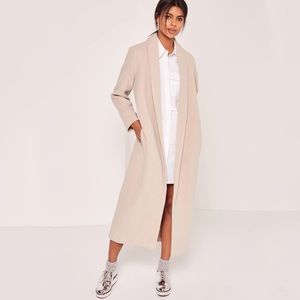 Misguided Shawl Collar Maxi Coat